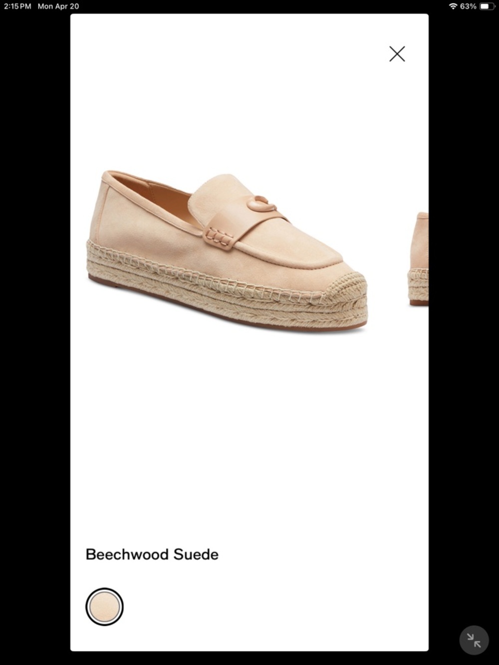 Coach Camila logo Espadrille flat loafer SZ 11 NIB